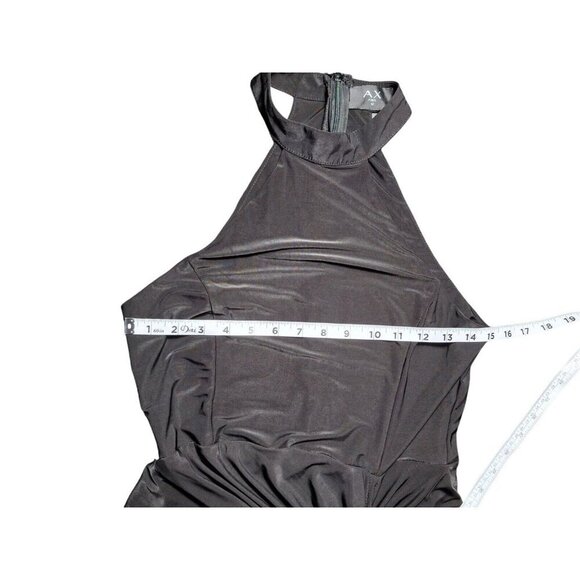 AX Paris Black Halter Maxi Dress, Size 12 - Ruched Draped Evening Gown - Picture 11 of 13